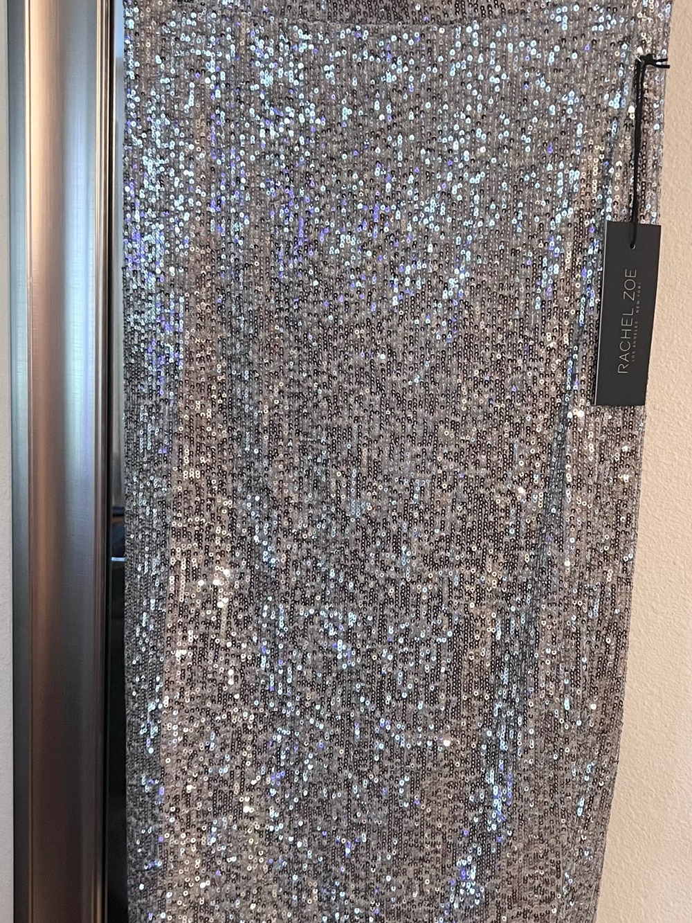 NWT Rachel Zoe Silver Sequin Women's Skirt Fully Lined size Small